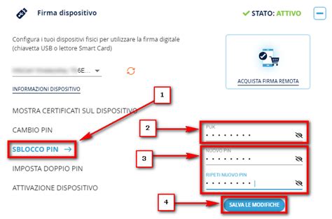 Sblocco PIN di firma 